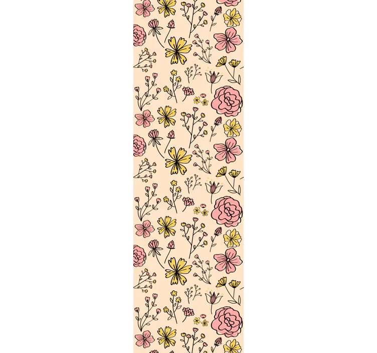 Papier peint floral esquisse botanique florale - TenStickers