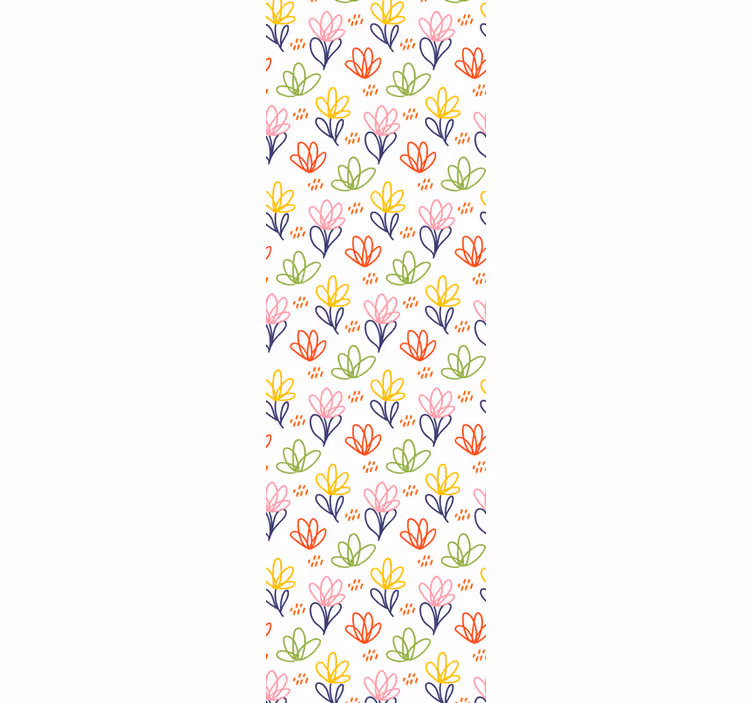 Papier peint floral dessin de gribouillage floral - TenStickers