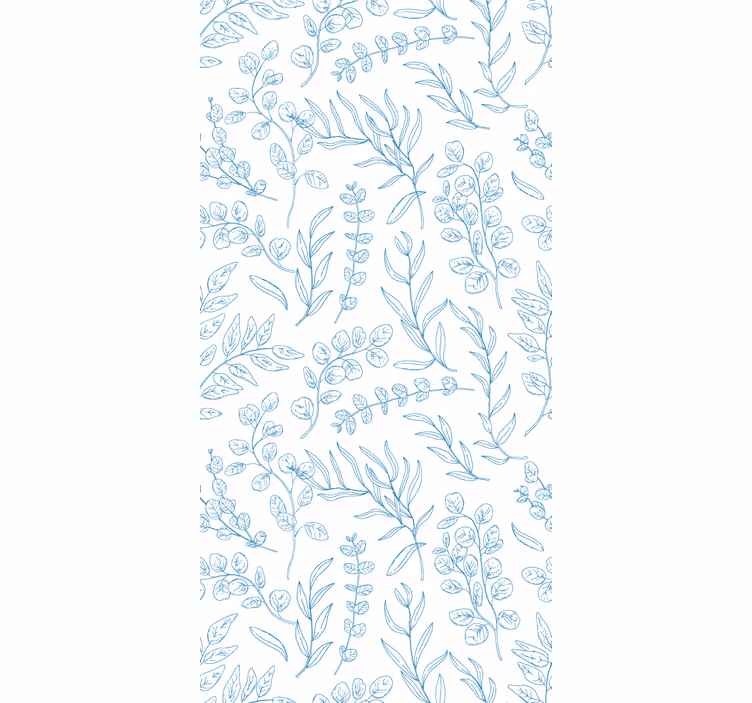 Papier peint feuillage conception de croquis floraux - TenStickers