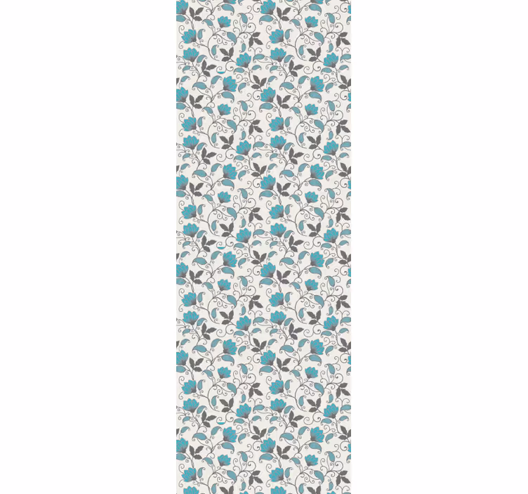 Papier peint fleuri inspiration de carreaux floraux - TenStickers