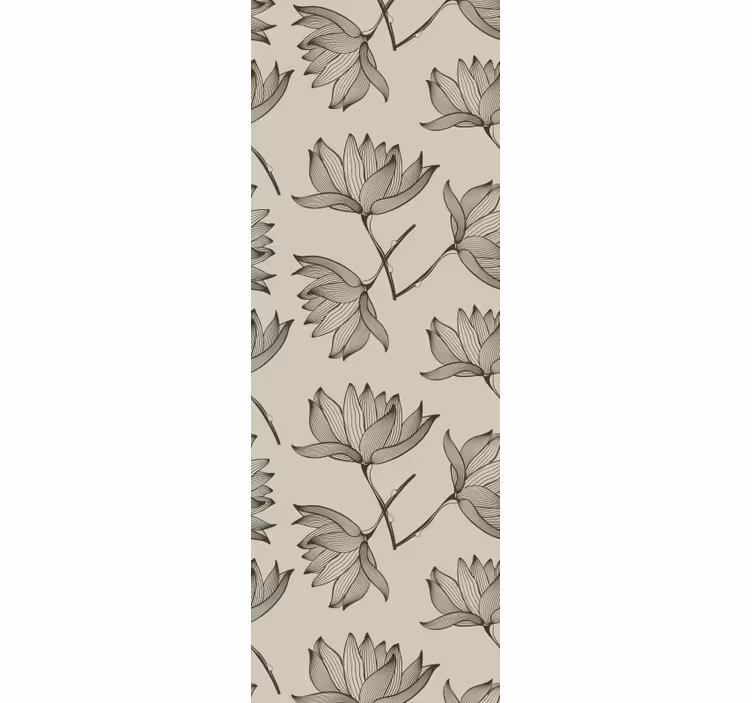 Papier peint floral motif style linéaire - TenStickers