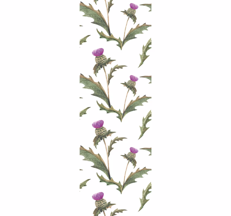 Papier peint feuillage motif de chardons - TenStickers