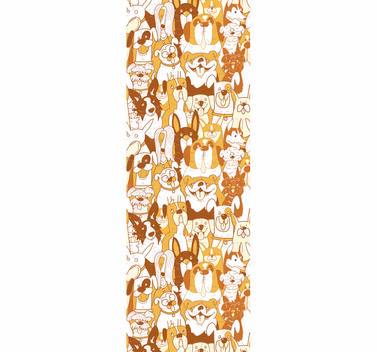 Papier peint chiens motif blanc et orange - TenStickers