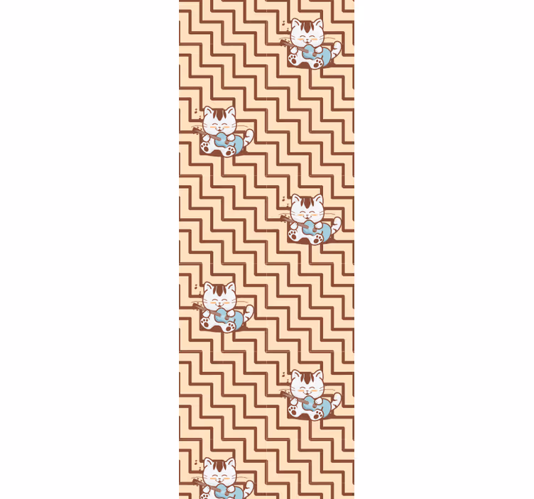 Papier peint chats motif félin géométrique - TenStickers
