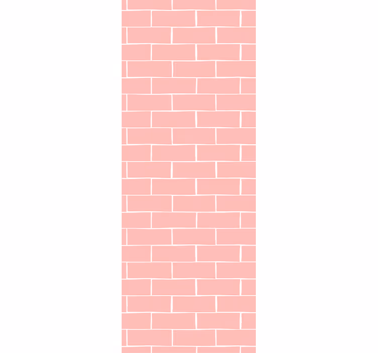 Papier peint briques motif de carreaux roses - TenStickers
