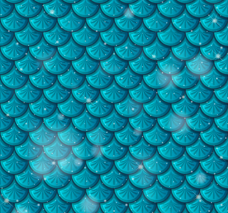 Papier peint 3d écailles bleues de sirène - TenStickers