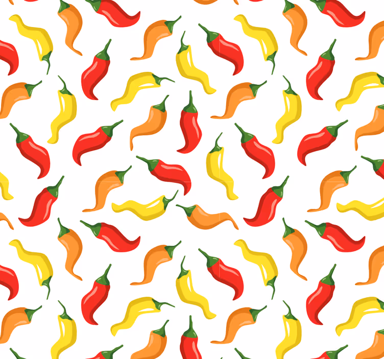 Papier peint cuisine motif de piments - TenStickers
