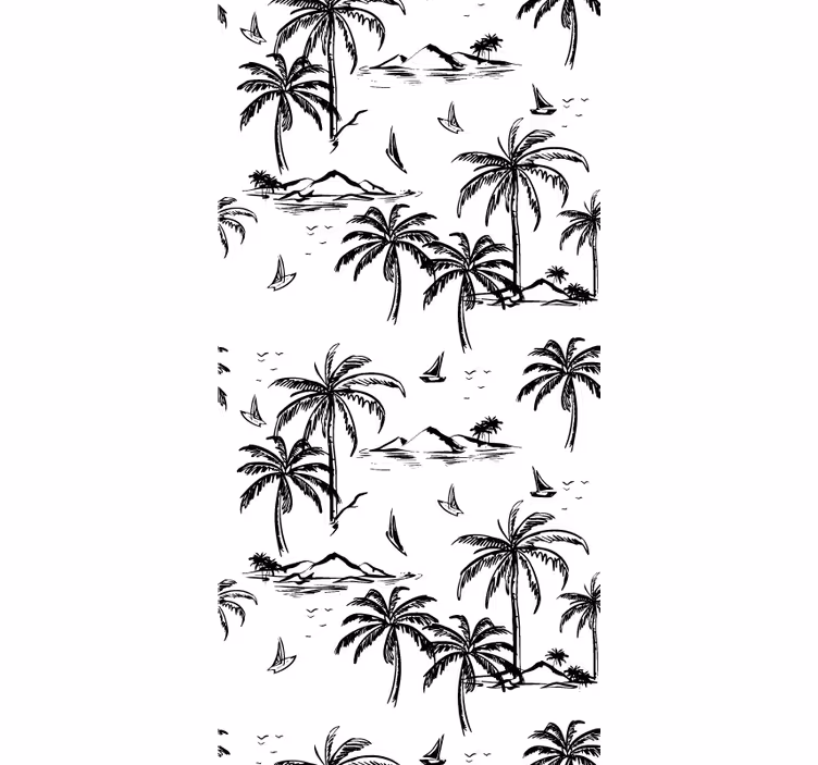 Papier peint jungle paysage d'île tropicale - TenStickers