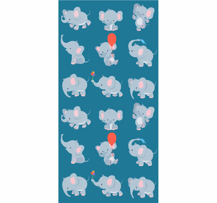 Papier peint chambre bébé éléphants espiègles - TenStickers