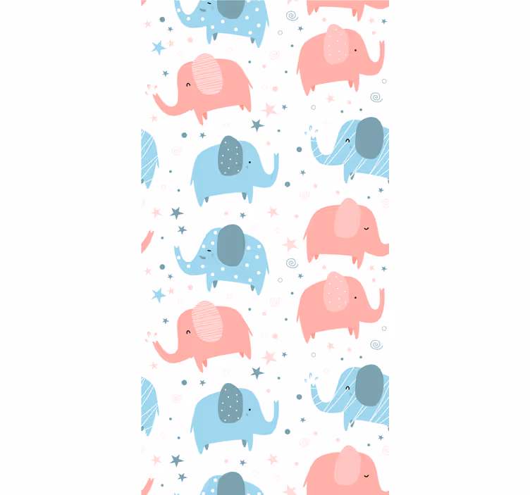 Papier peint éléphants Éléphants amusants en motifs - TenStickers