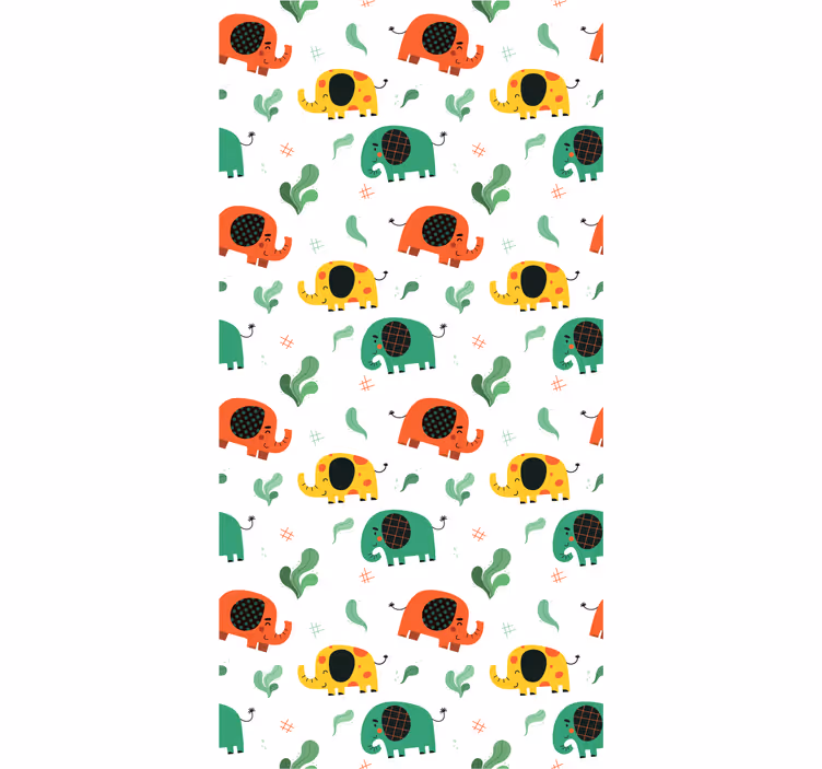 Papier peint éléphants motif éléphants ludiques - TenStickers