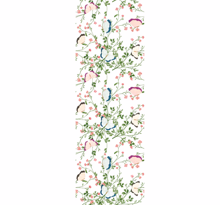 Papier peint fleuri papillon botanique - TenStickers