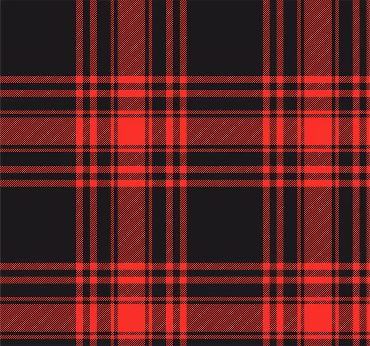 Papier peint cuisine menzies tartan noir rouge à carreaux - TenStickers