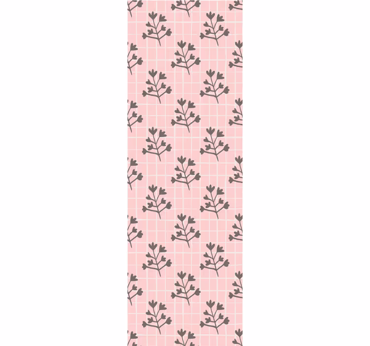 Papier peint feuillage motif de grille botanique - TenStickers