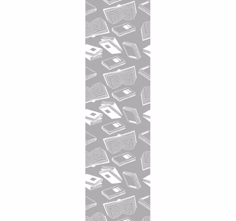 Papier peint gris motif de livres - TenStickers