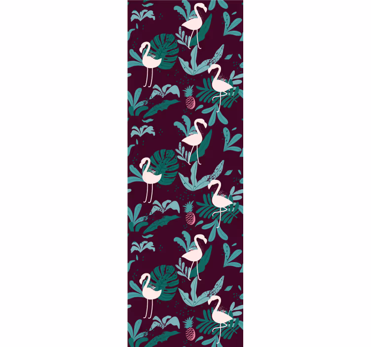 Papier peint animaux flamant rose tropical - TenStickers