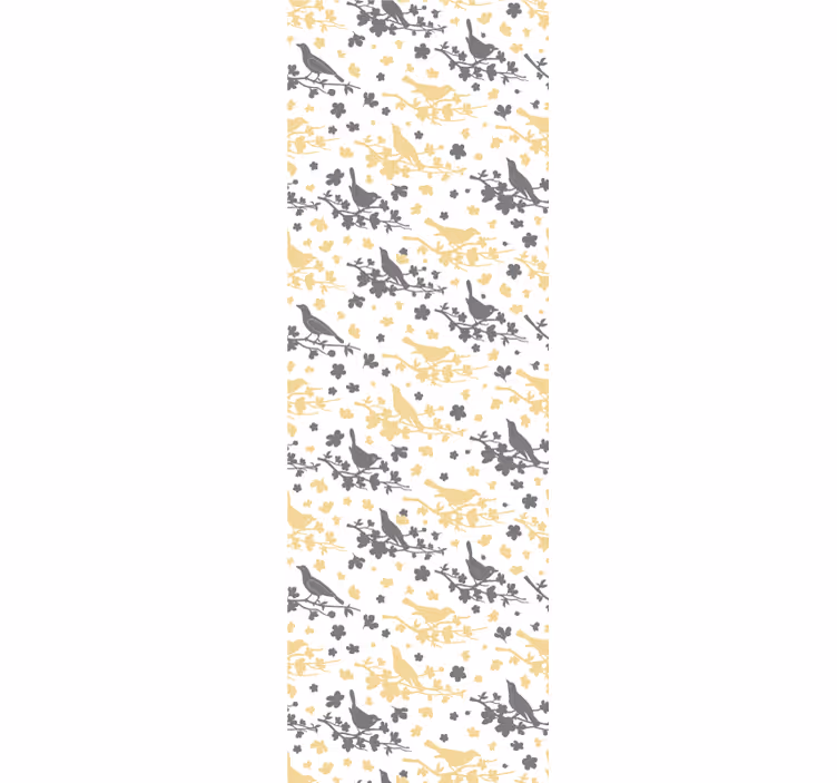 Papier peint oiseaux motifs en silhouettes - TenStickers