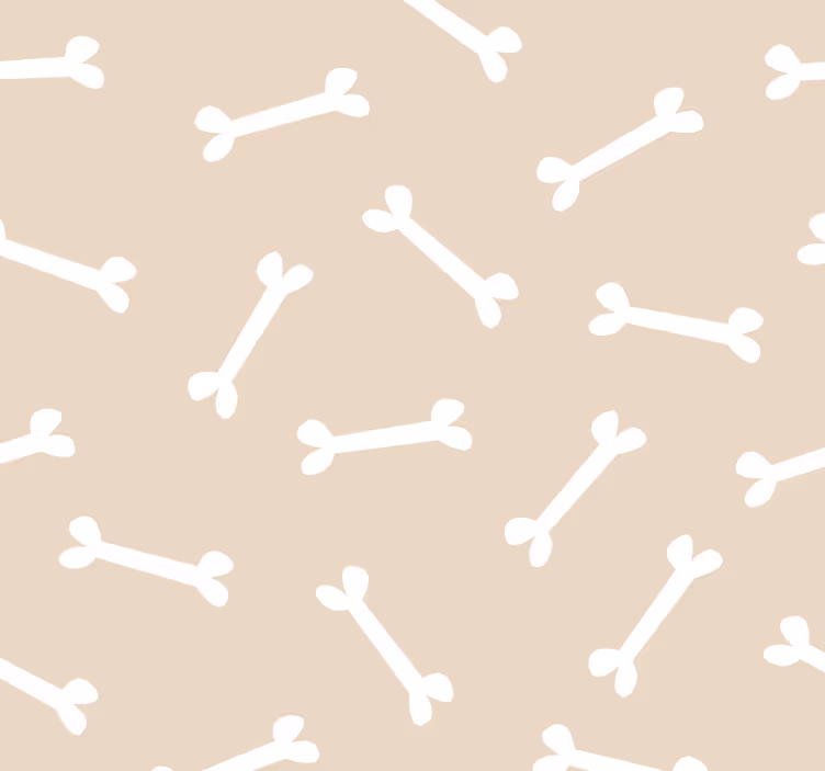 Papier peint chambre os de chien sur fond beige - TenStickers