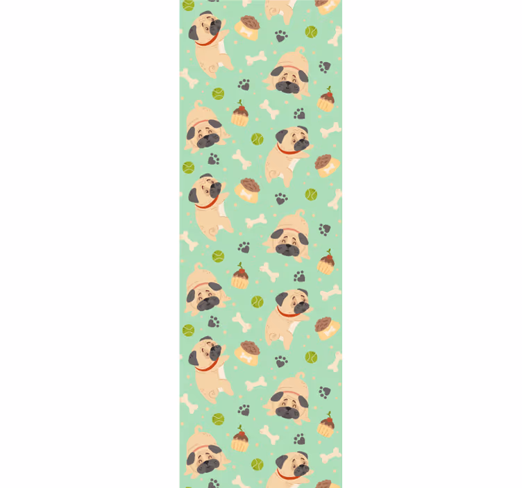 Papier peint chiens jeu de modèle de carlin - TenStickers