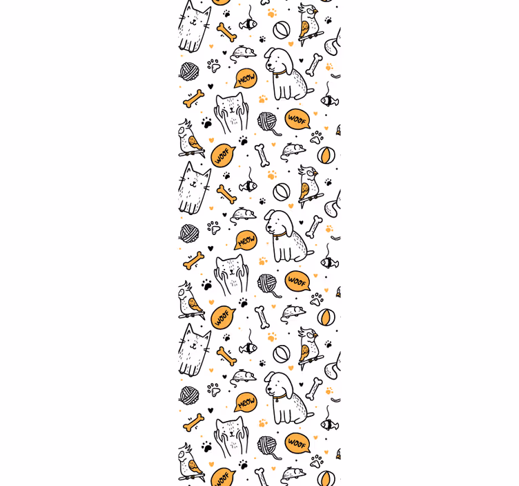 Papier peint animaux art de griffonnage d'animaux - TenStickers