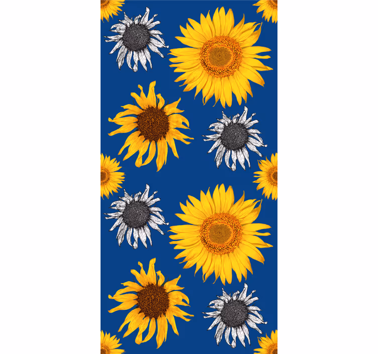 Papier peint floral ensemble tournesol - TenStickers