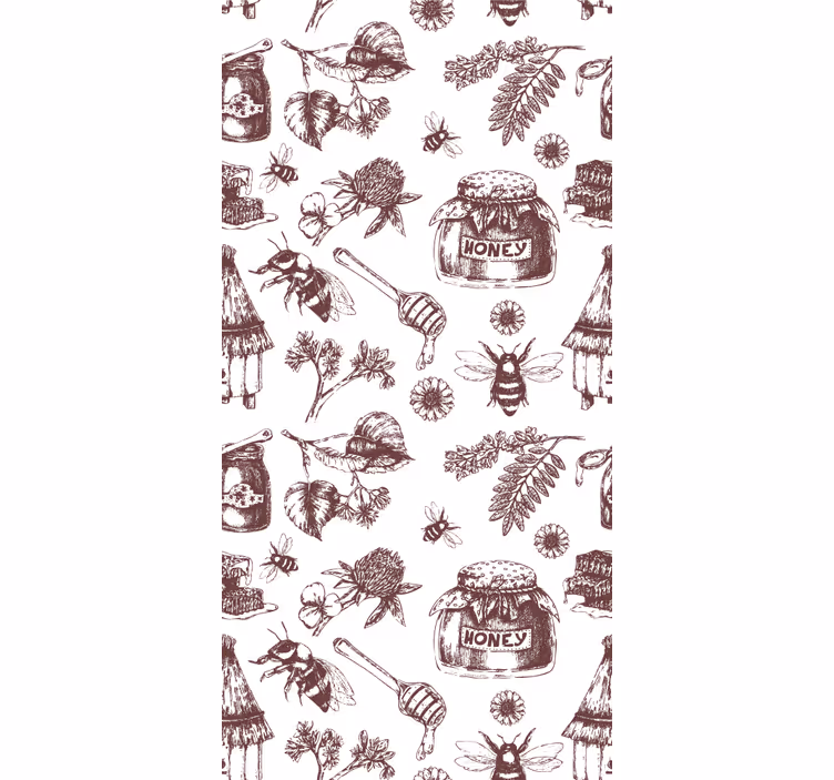 Papier peint animaux croquis d'un rucher rustique - TenStickers