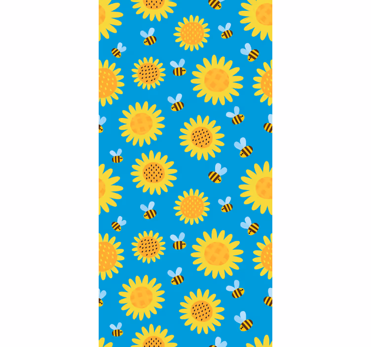 Papier peint floral illustration florale ensoleillée - TenStickers