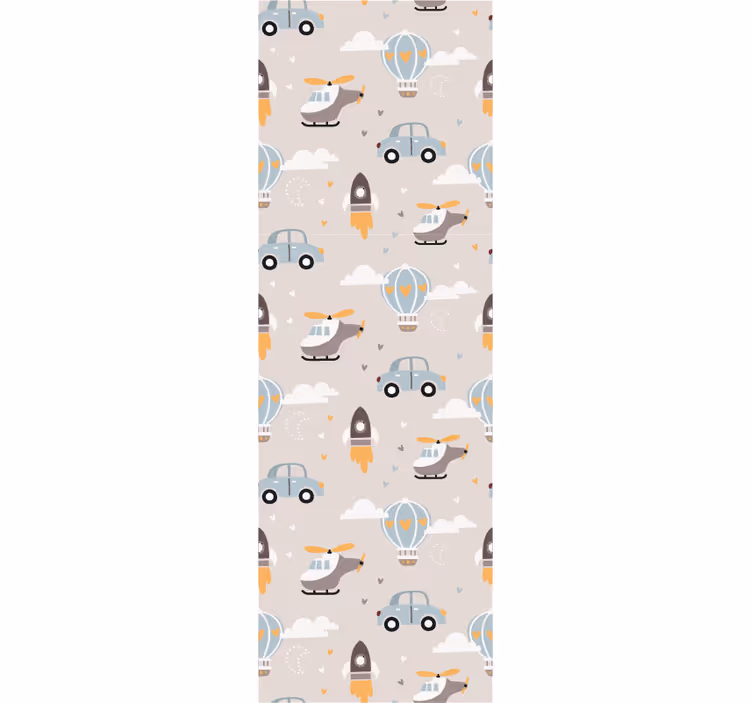 Papier peint chambre enfant transport ludique - TenStickers