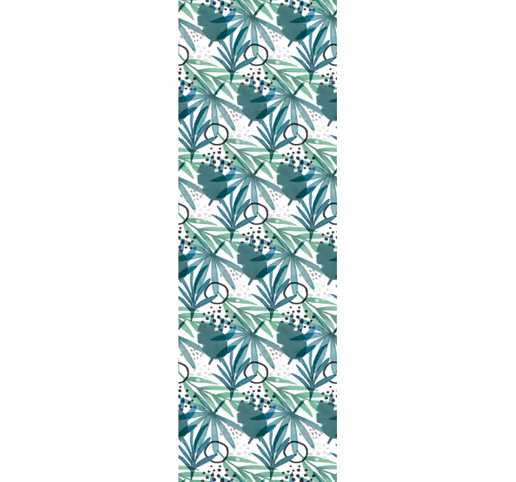 Papier peint feuillage géométrique tropical - TenStickers