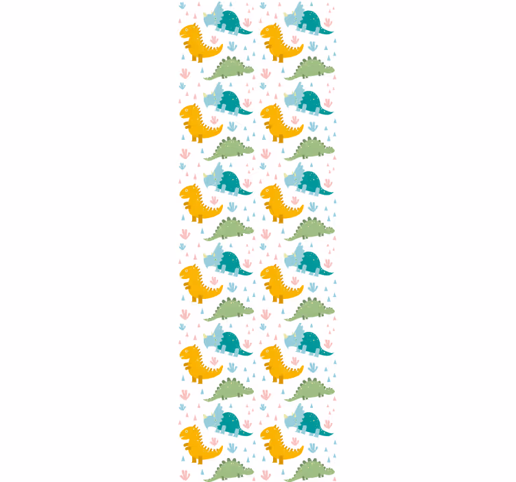 Papier peint dinosaures motif coloré - TenStickers