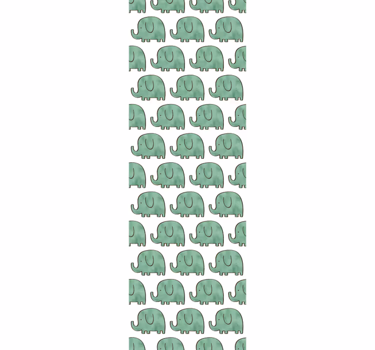 Papier peint éléphants verts - TenStickers