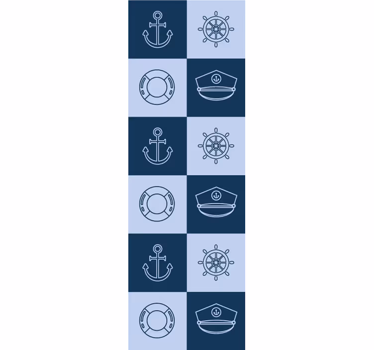Papier peint carreaux de ciment modèle de tuile nautique - TenStickers