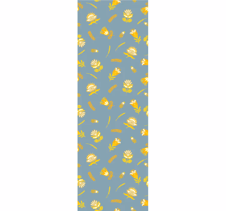 Papier peint floral motif jaune - TenStickers