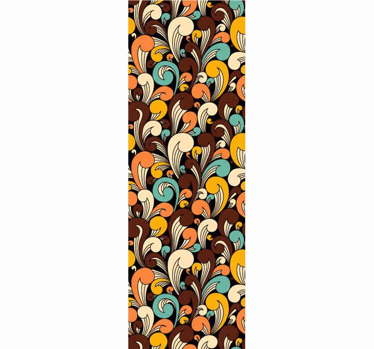 Papier peint ornemental motif tourbillonnant rétro - TenStickers