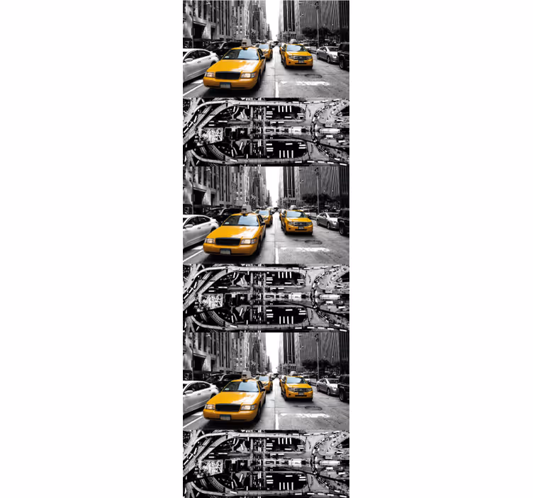 Papier peint ville scène de taxi urbain - TenStickers