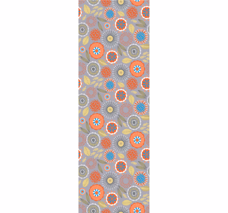 Papier peint floral motif circulaire - TenStickers