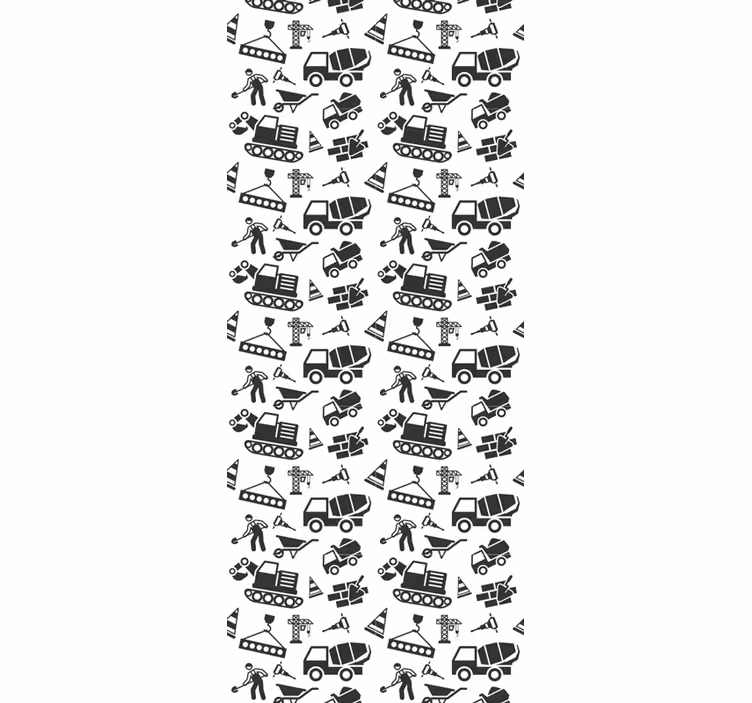 Papier peint industriel motif de construction - TenStickers