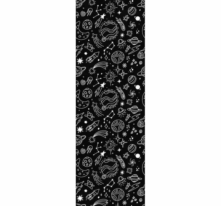 Papier peint étoiles modèle de griffonnage spatial - TenStickers