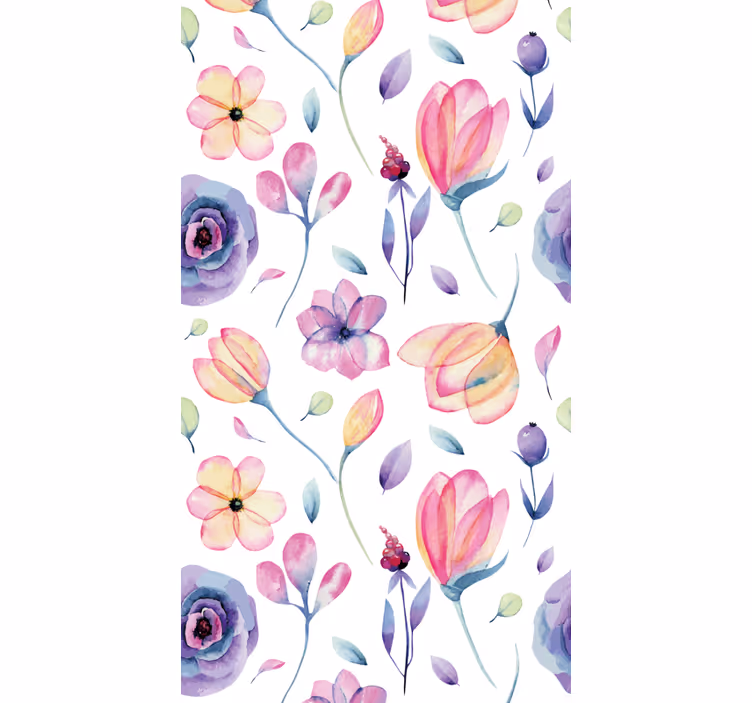 Papier peint floral aquarelle florale - TenStickers