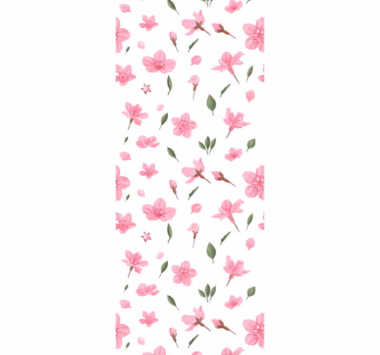 Papier peint floral motif de fleurs roses - TenStickers