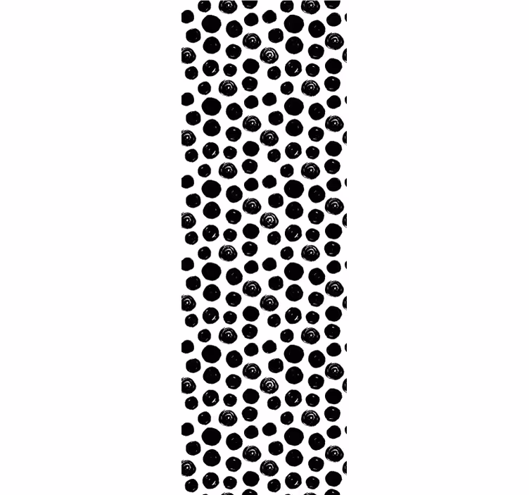 Papier peint cercles motif à pois noirs - TenStickers