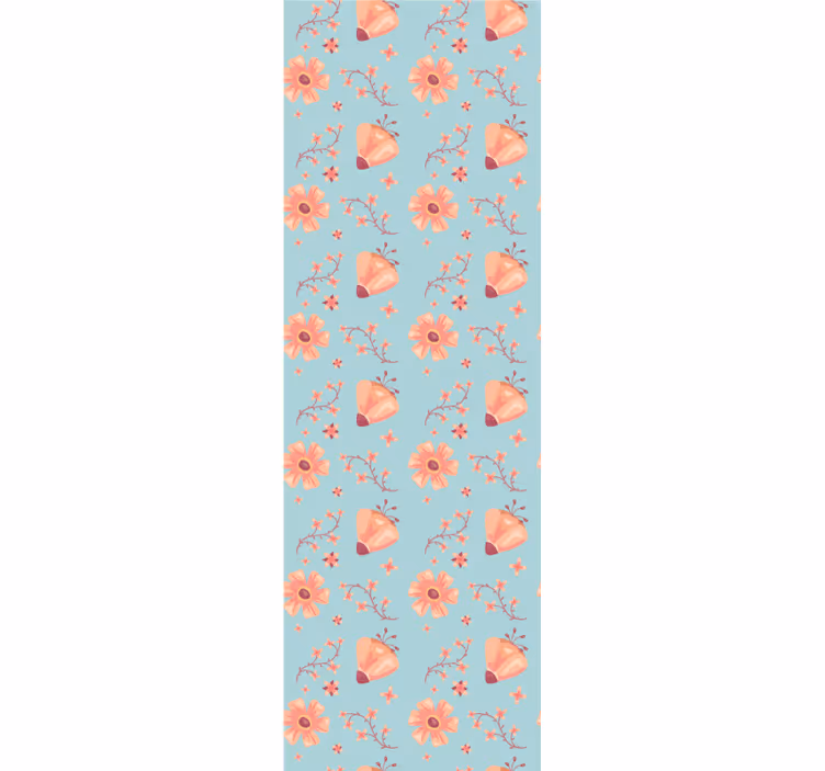 Papier peint floral motif fleuri papillon - TenStickers