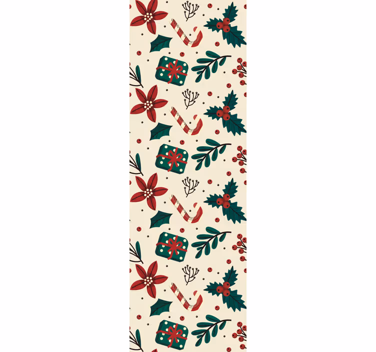 Papier peint Noël motif botanique festif - TenStickers