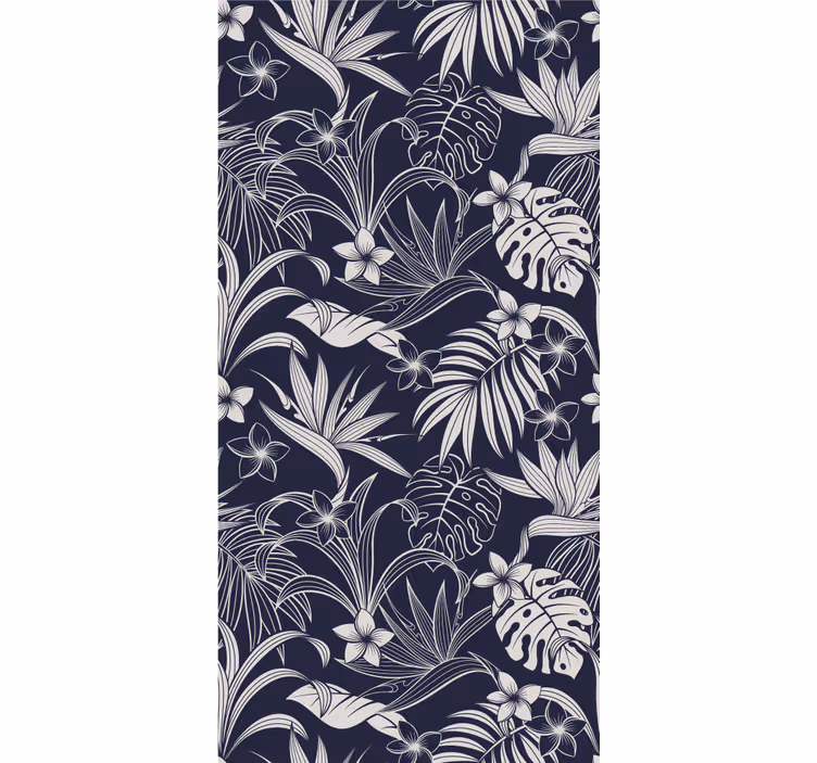 Papier peint floral motif fleuri tropical - TenStickers