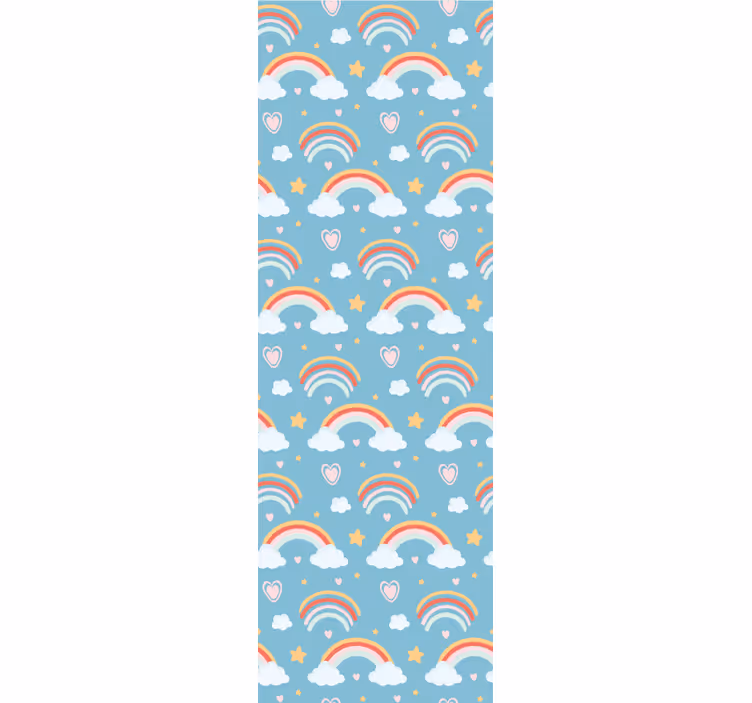 Papier peint chambre bébé nuages et arcs-en-ciel ludiques - TenStickers