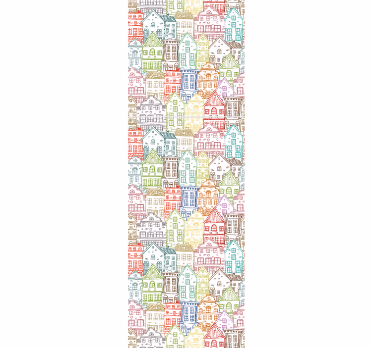 Papier peint ville motif maison de ville - TenStickers