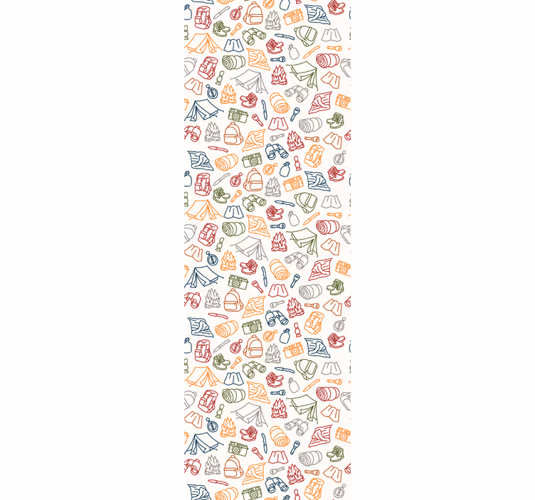 Papier peint art camping, griffonnages - TenStickers