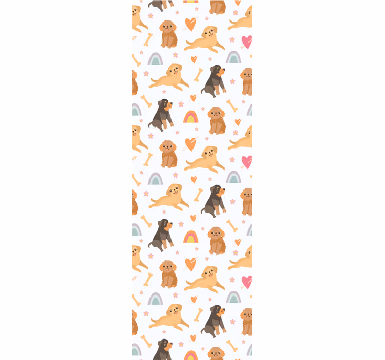 Papier peint chiens motif canin joyeux - TenStickers