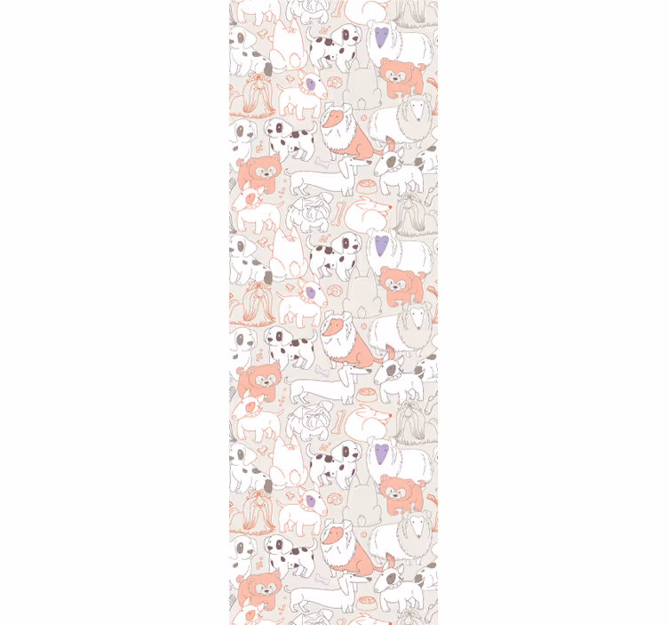 Papier peint animaux peinture murale de chiots joueurs - TenStickers