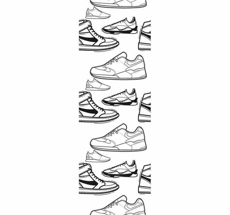 Papier peint art illustrations de baskets - TenStickers